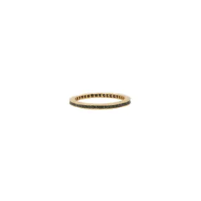 18 Karat Yellow Gold Channel Set Eternity Band with Black Diamonds