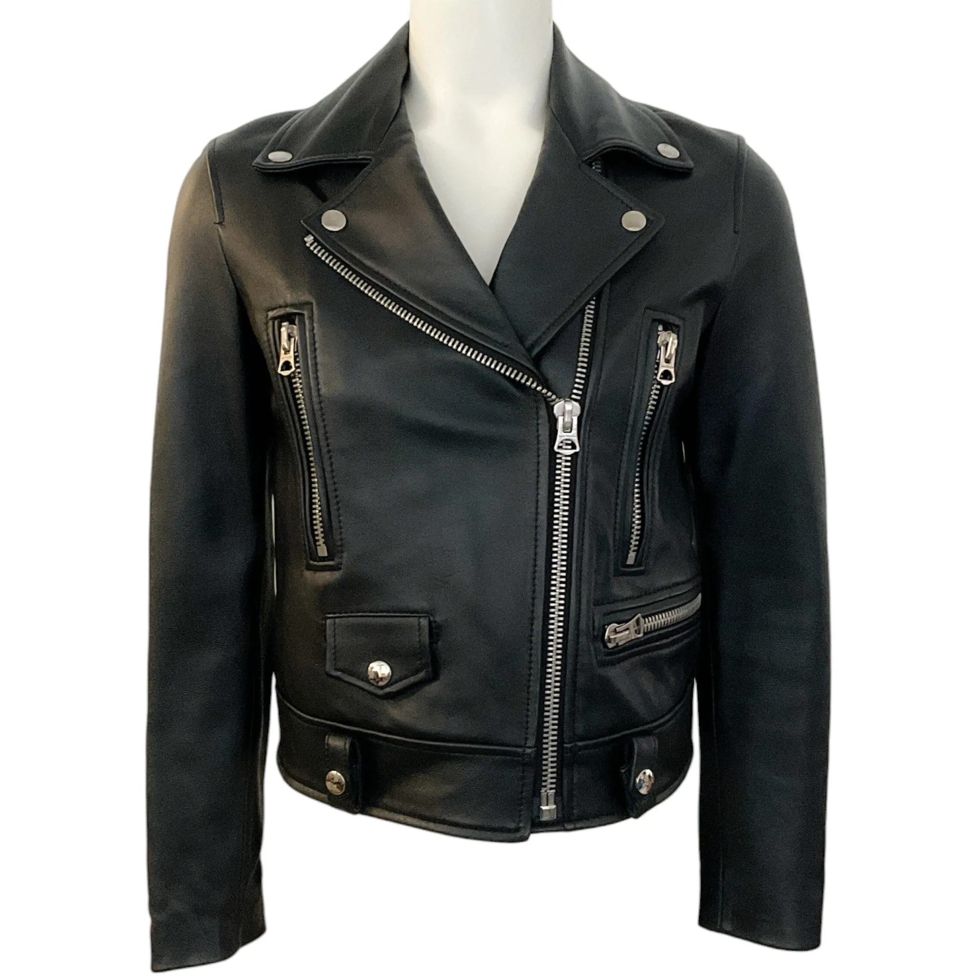 Acne Studios Black Leather Moto Jacket