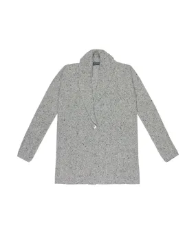 Adare Cable One Button Cardigan Light Grey