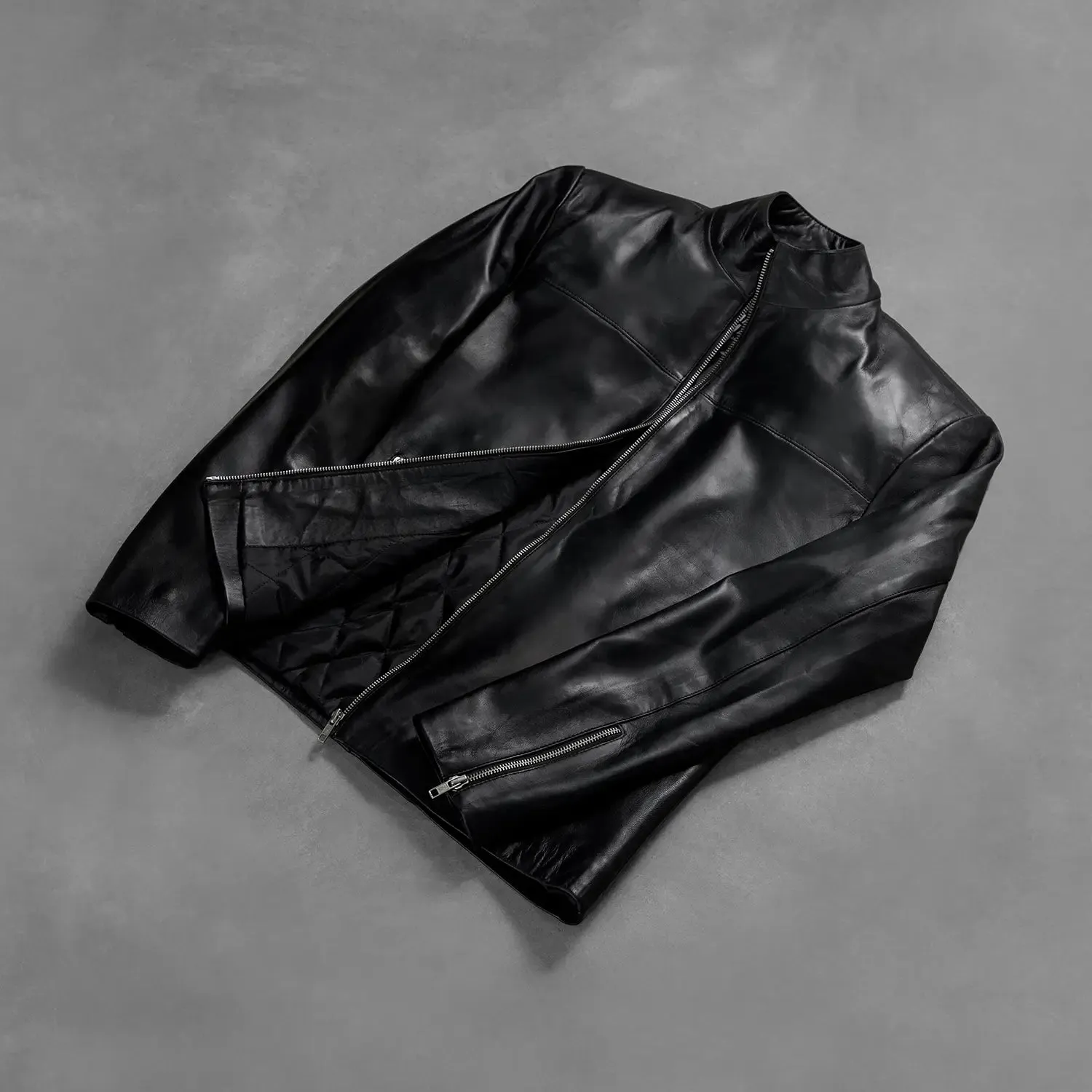 Adornica Black Leather Biker Jacket