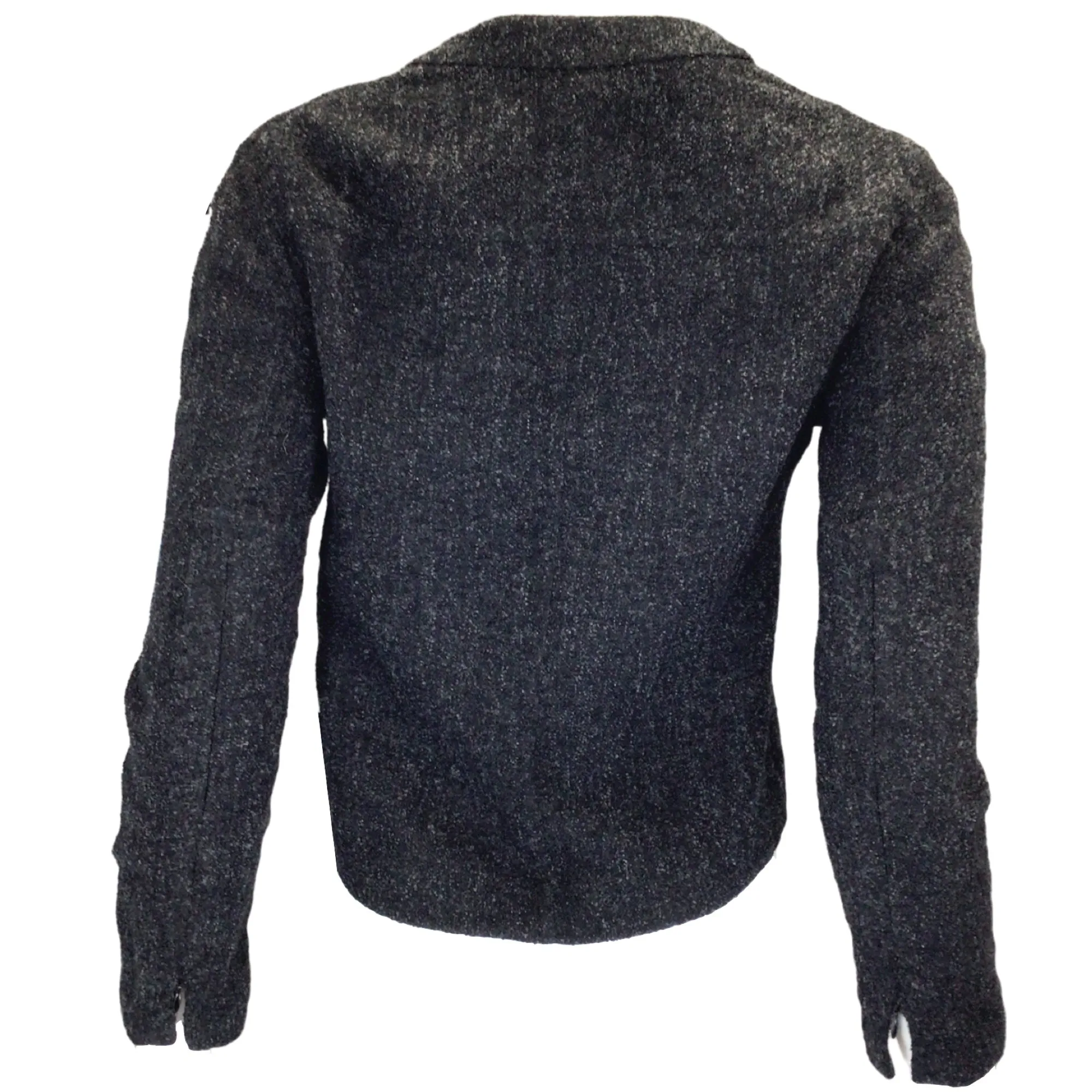 Akris Charcoal Grey Boucle Knit Wool and Alpaca Knit Jacket