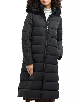 Barbour Elena Faux Fur Trim Long Quilted Coat