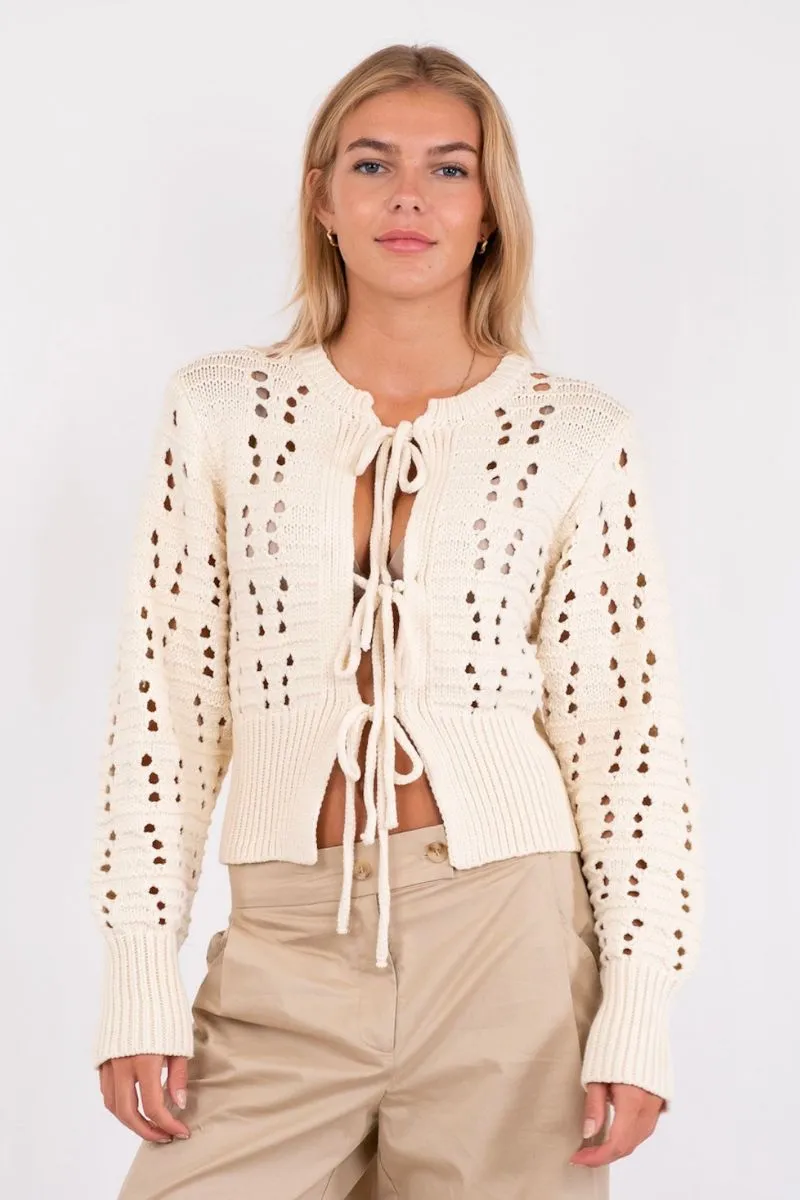 Bethie Knit Cardigan 160930 | Creme | Strik fra Neo Noir