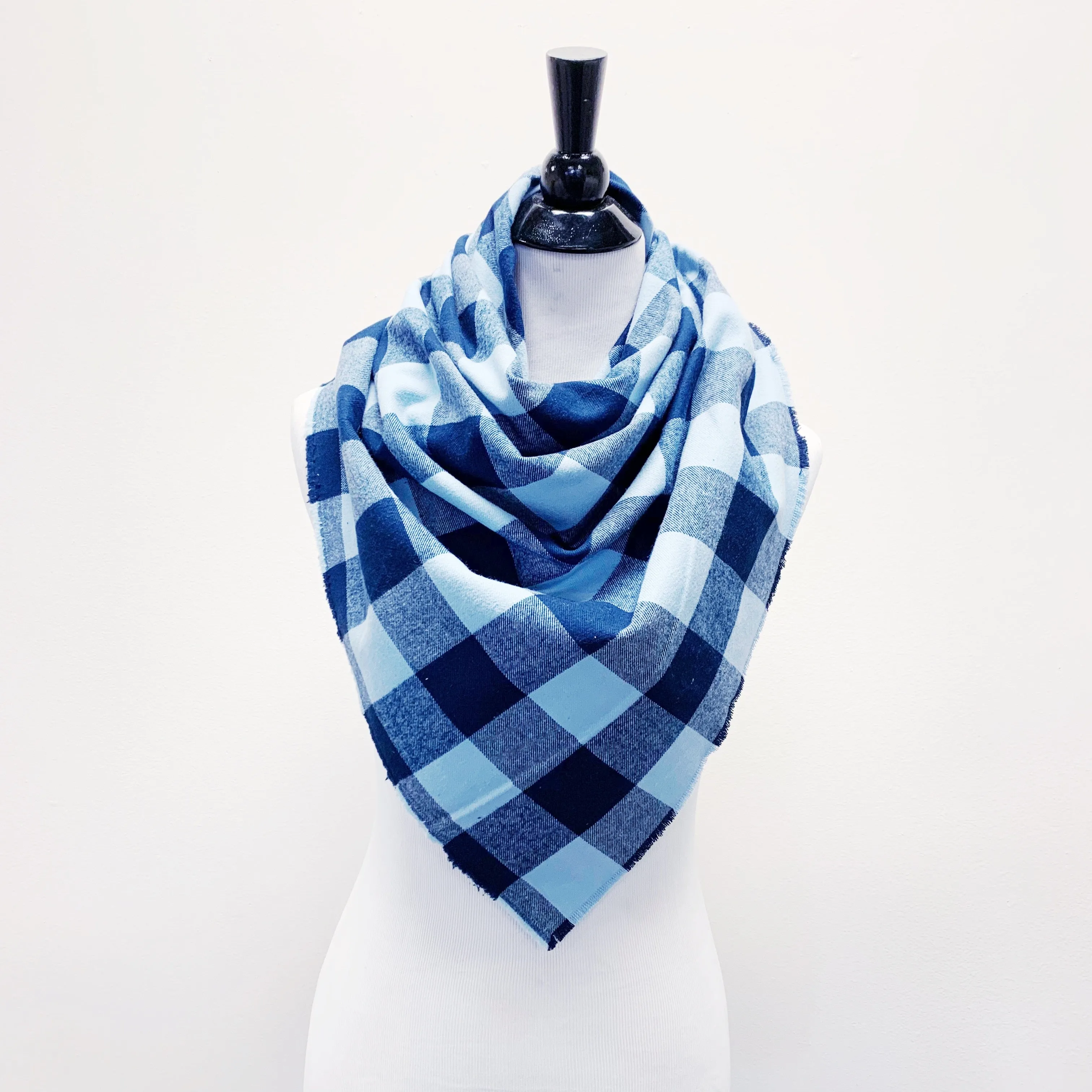 Blanket Scarf - Blue Buffalo Plaid