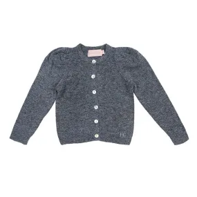 Blue Grey Puff Sleeve Cardigan by Petite Amalie