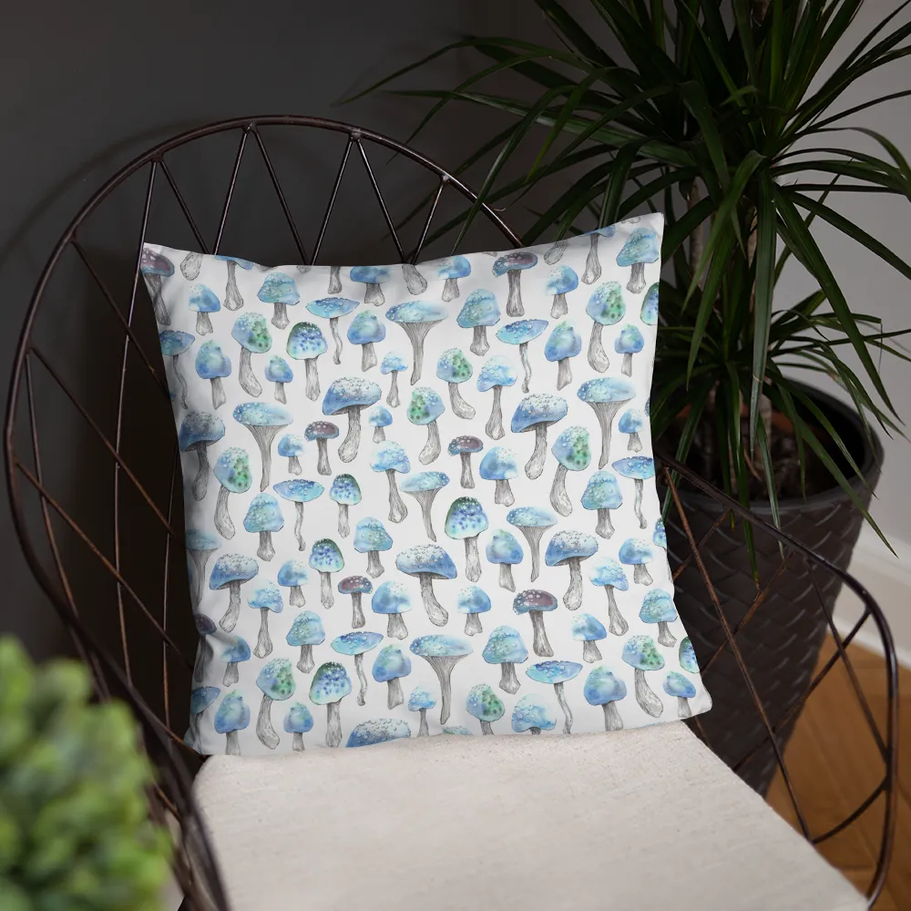 Blue Shroom Square Pillow