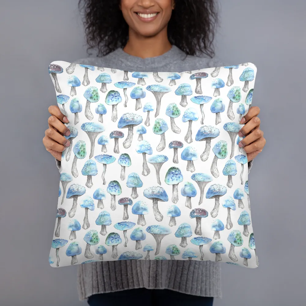 Blue Shroom Square Pillow