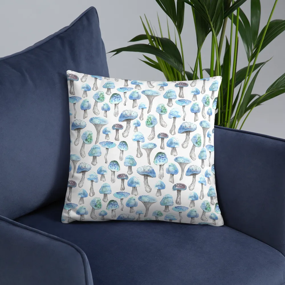 Blue Shroom Square Pillow