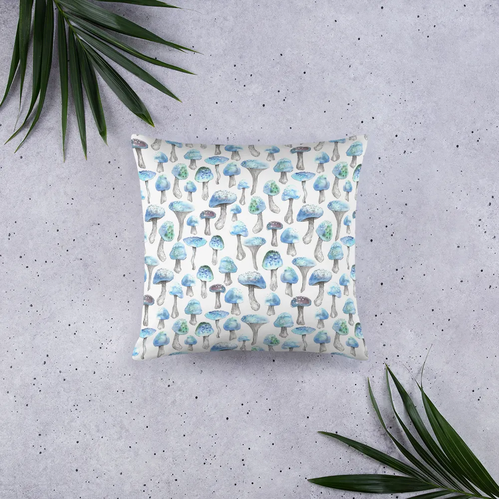 Blue Shroom Square Pillow