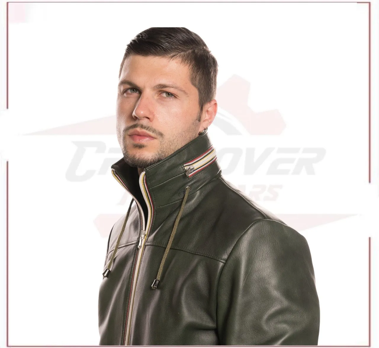 Bomber KiWey - Men’s Bomber Green genuine leather