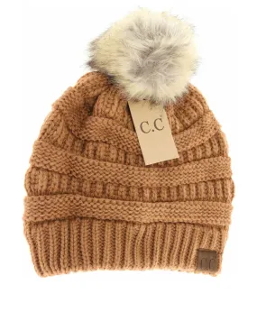 C.C. Classic Beanie with Pom Pomo (More colors available) - Hat-43