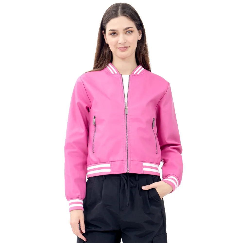 CHAMARRA PARA MUJER BOMBER JACKET PU FOREVER 21