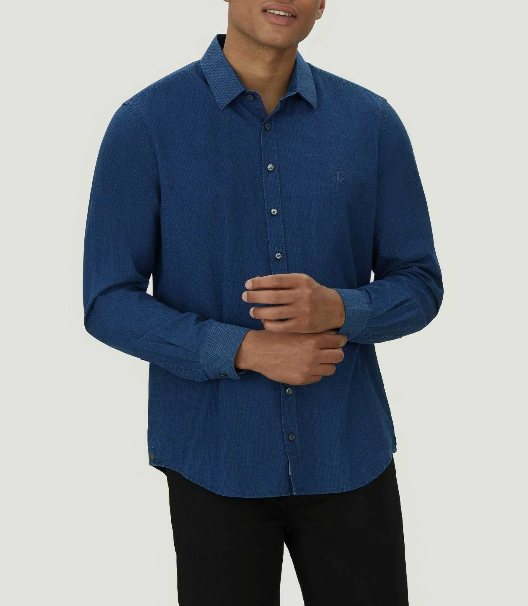 Chemise casual marine délavé "Mayda"