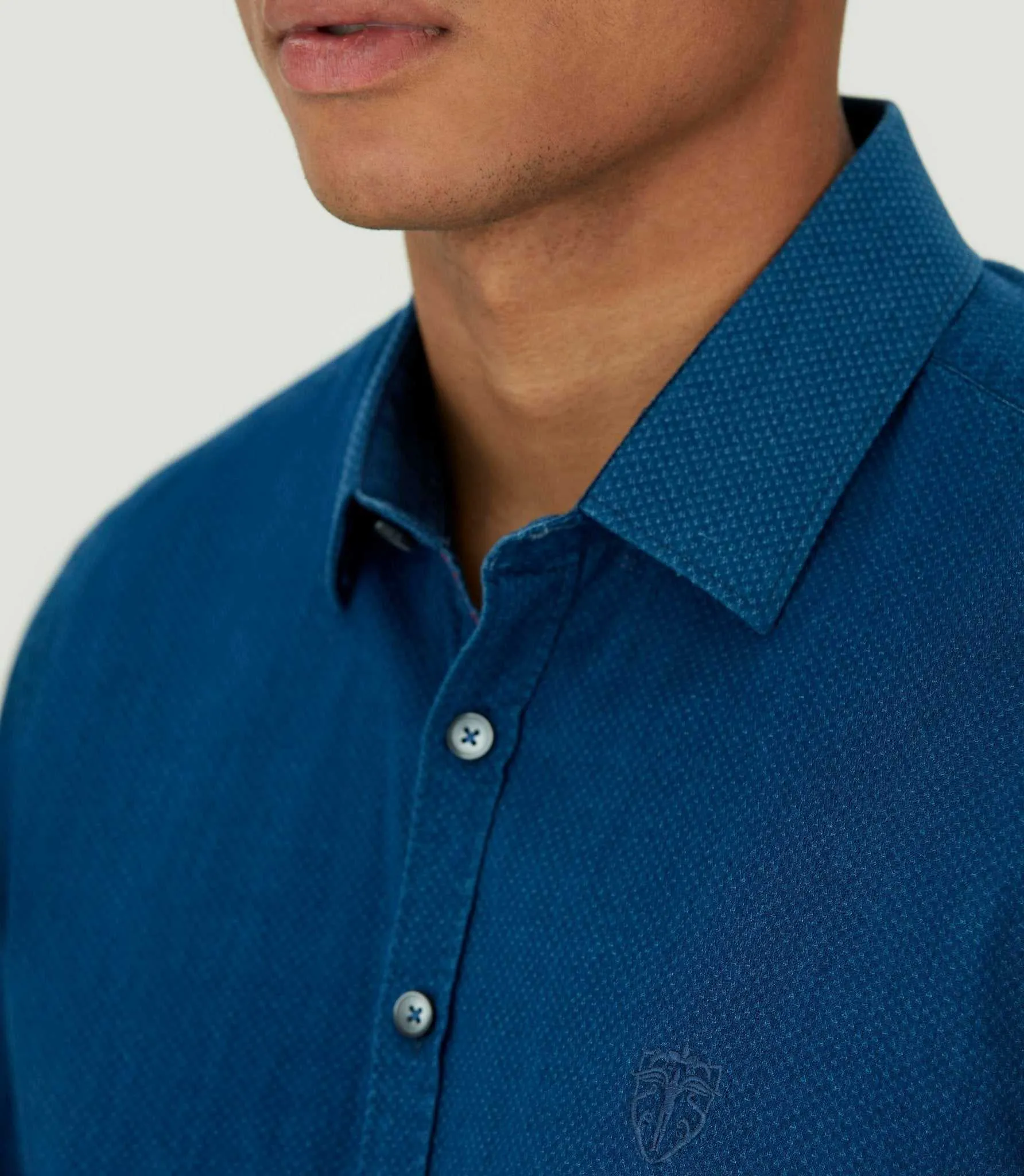 Chemise casual marine délavé "Mayda"