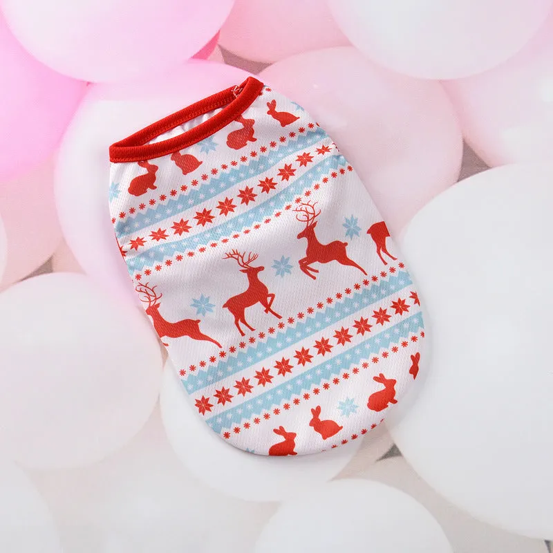 Christmas Dog Clothes Cartoon Pet Vest Teddy