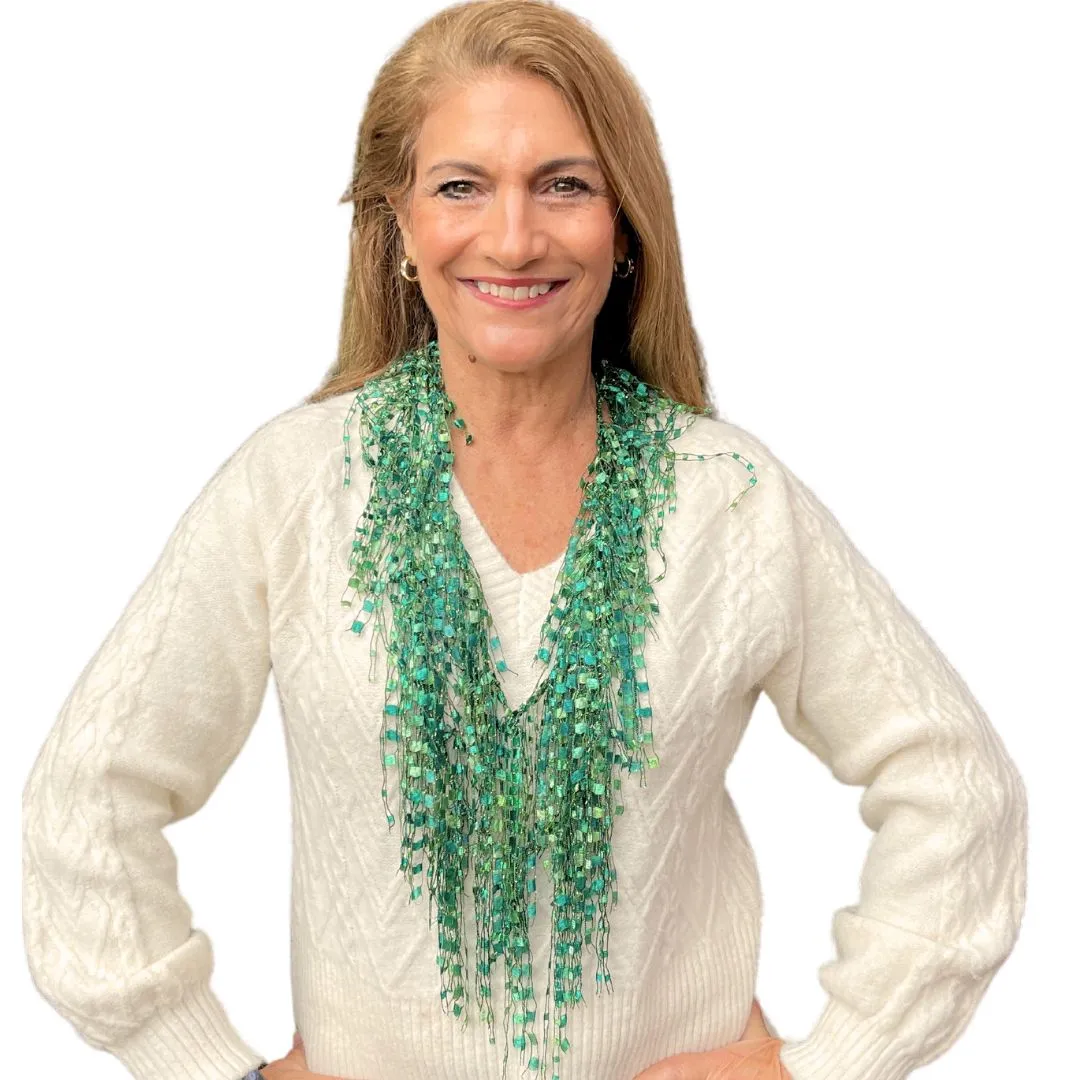 Christmas Green Scarf Necklace - For the Irish too!