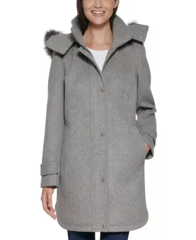 Cole Haan Women's Faux-Fur-Trim Hooded Walker Coat