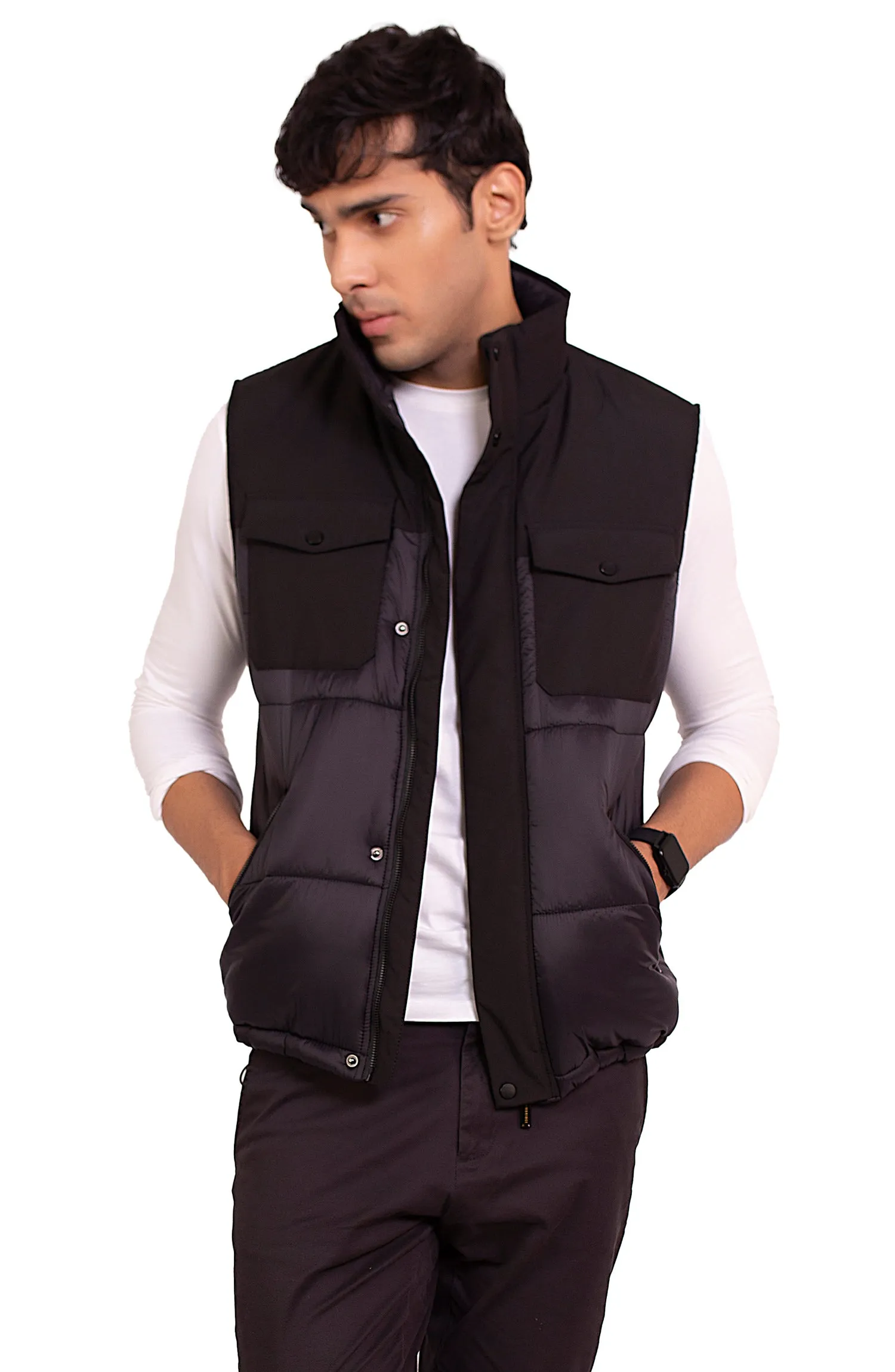 Contrast Quilted Vest