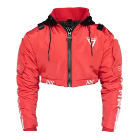 CRB-003 Red Hood Crop Bomber Jacket