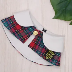 Cream Collar with Red/Green Tartan Print