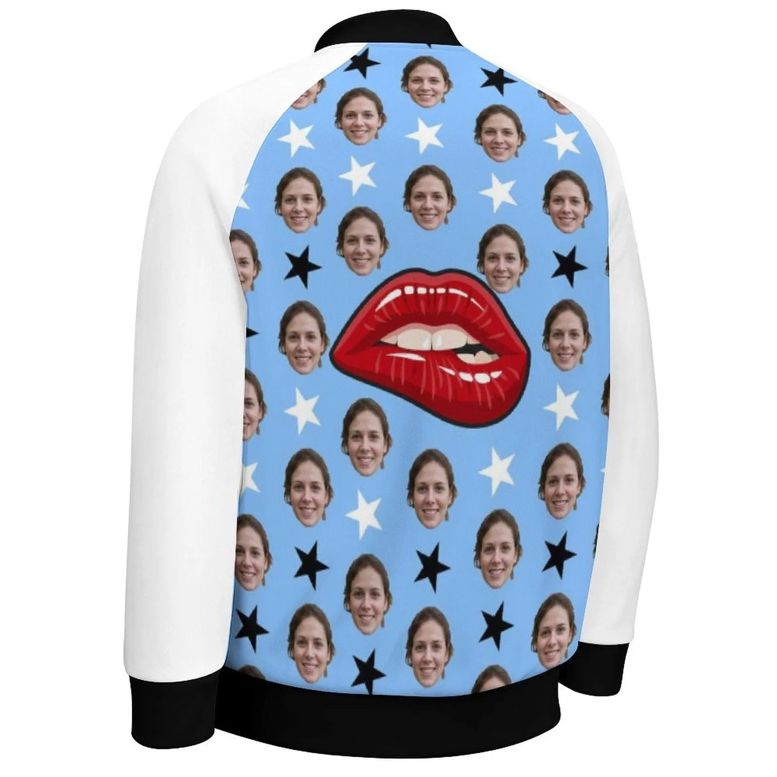 Custom Face Couple Lip Women/Men's Bomber Jacket Unisex Outerwear