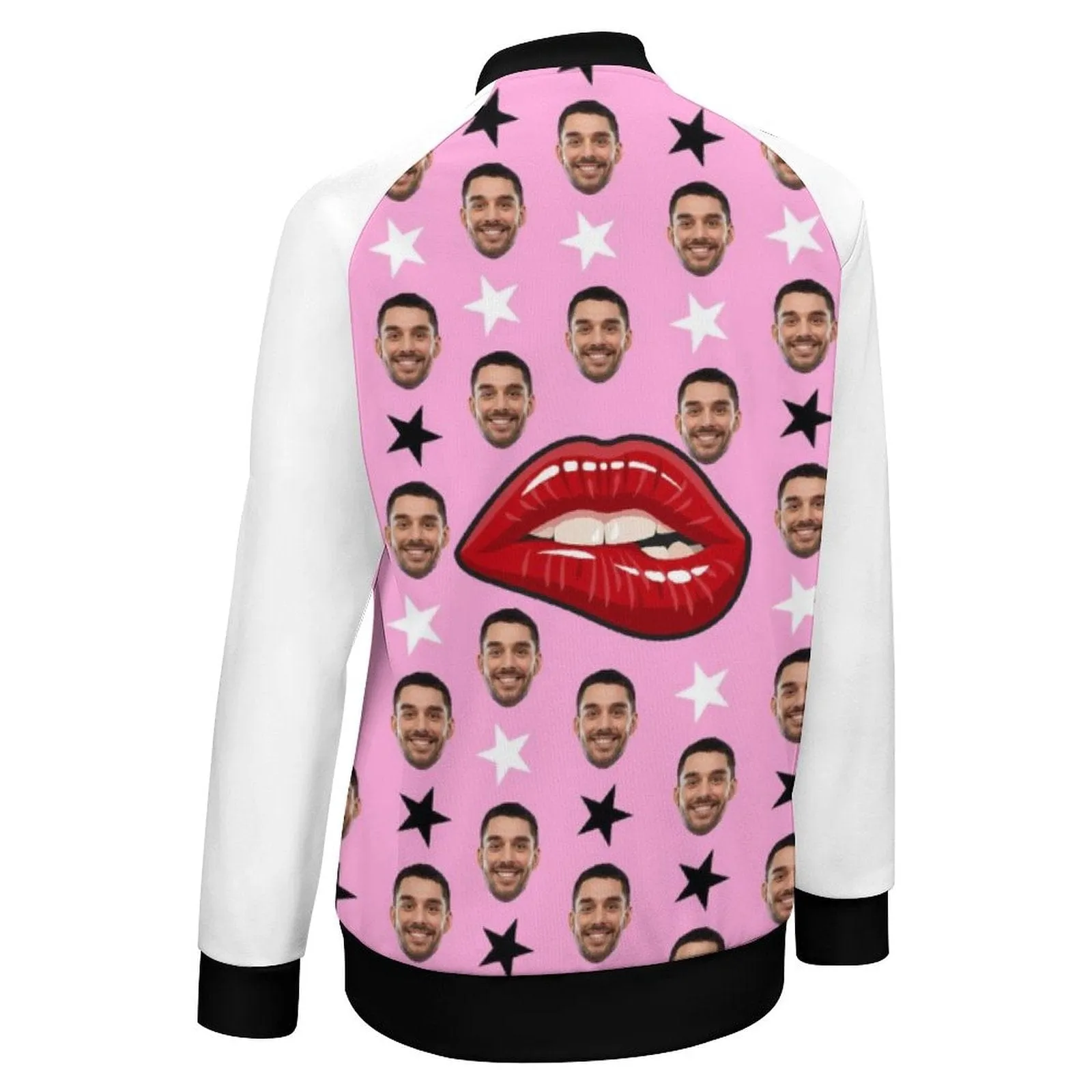 Custom Face Couple Lip Women/Men's Bomber Jacket Unisex Outerwear