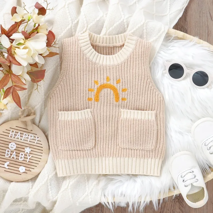 Cute Knitted Baby Sweater Vest