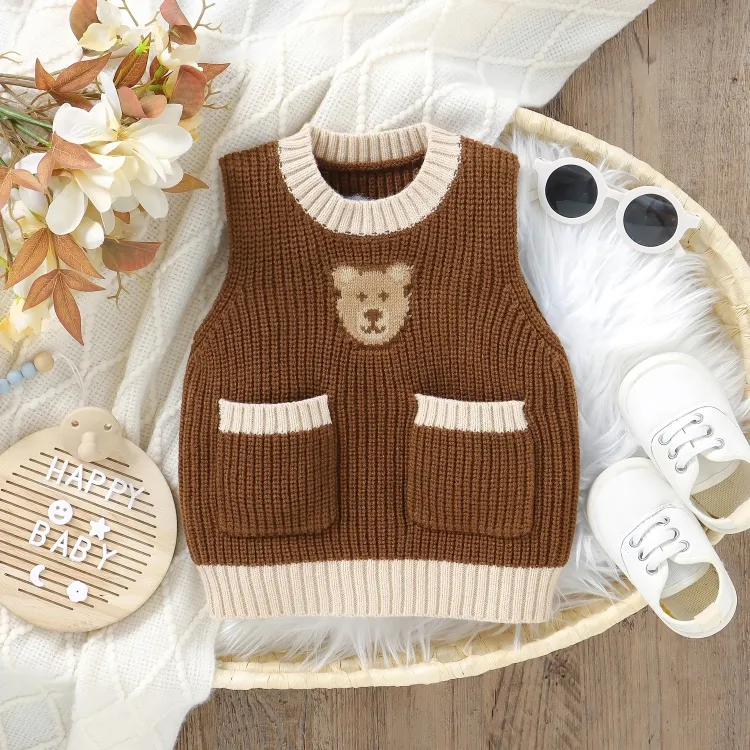 Cute Knitted Baby Sweater Vest