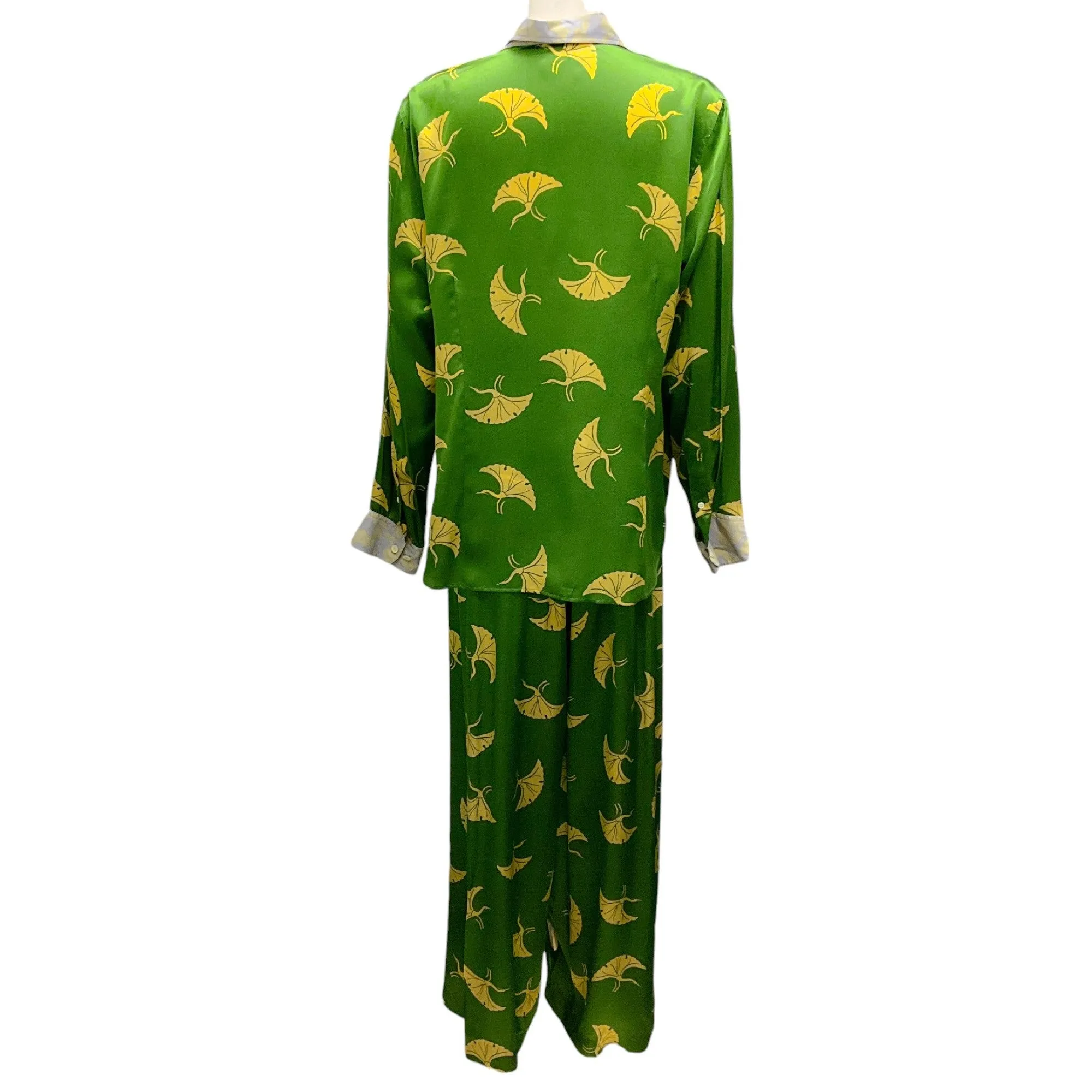 Dries Van Noten Green / Yellow Printed Silk Two-Piece Set