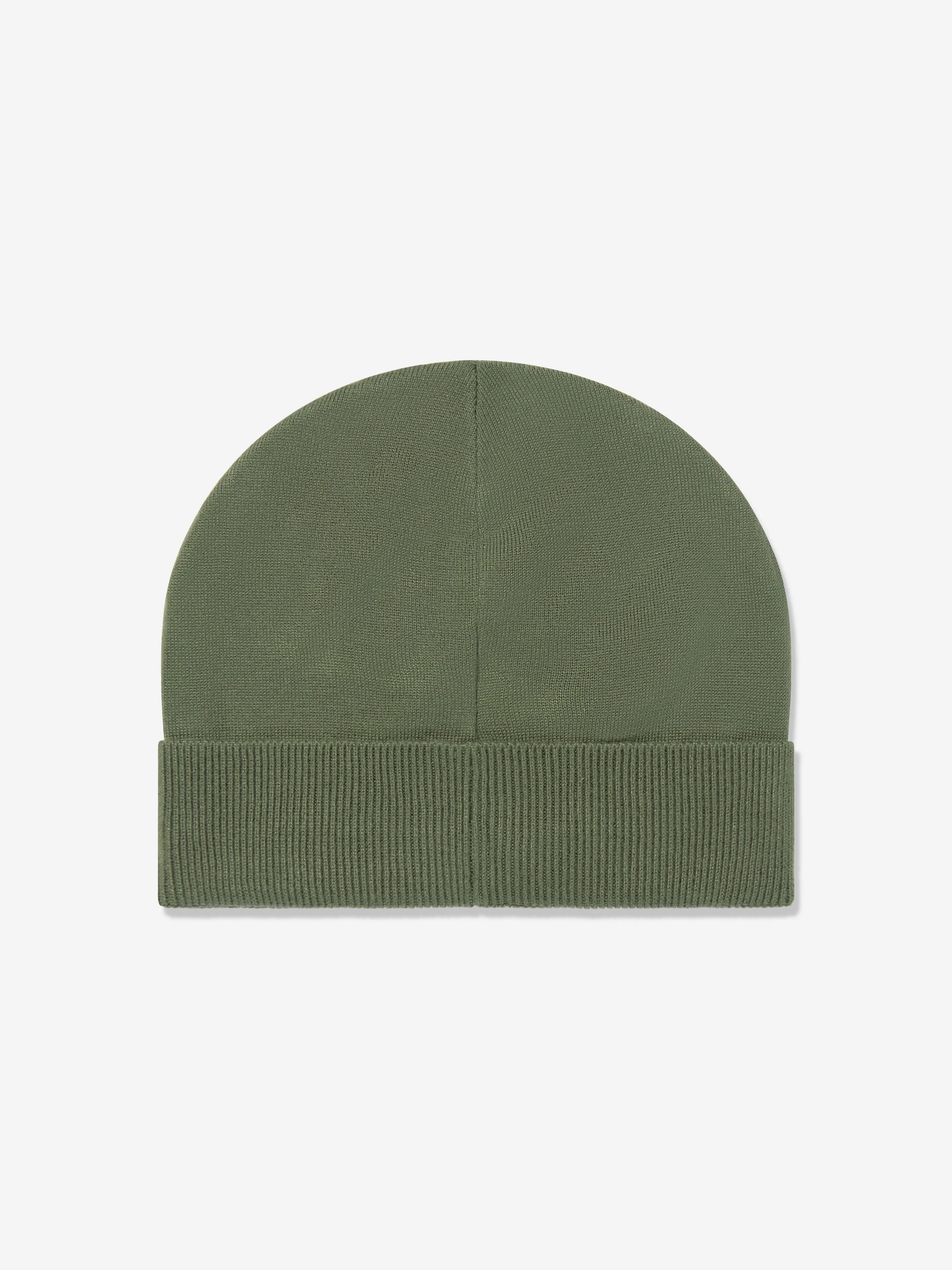 EA7 Emporio Armani Kids Logo Beanie Hat in Green