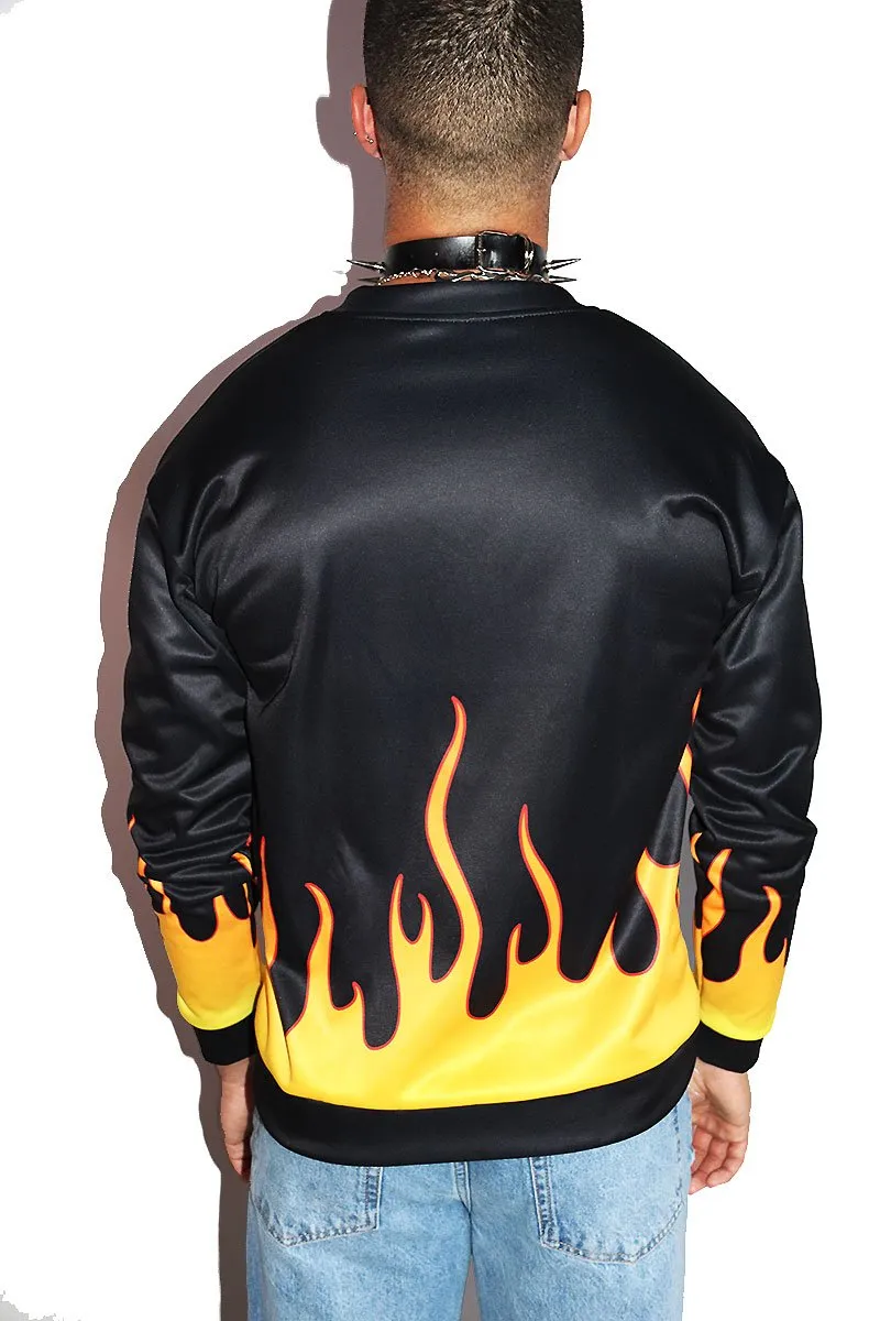 Flamer All Over Print Bomber Jacket- Black