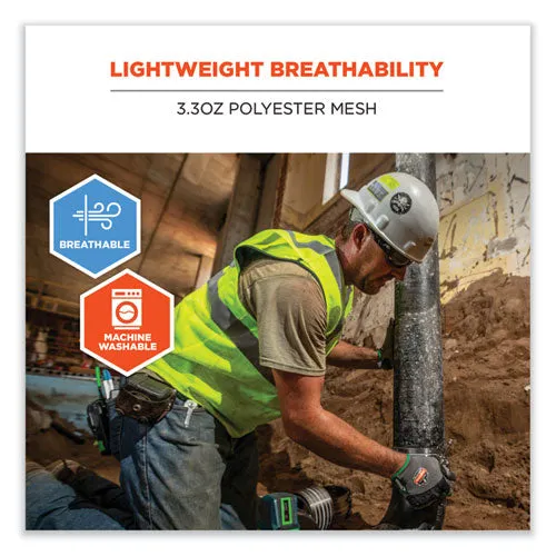 Glowear 8210hl-s Single Size Class 2 Economy Mesh Vest, Polyester, X-small, Lime, Ships In 1-3 Business Days