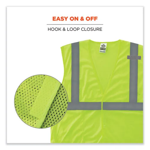 Glowear 8210hl-s Single Size Class 2 Economy Mesh Vest, Polyester, X-small, Lime, Ships In 1-3 Business Days