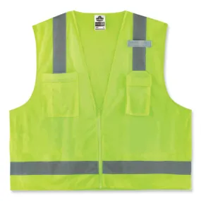 Glowear 8249z Class 2 Economy Surveyors Zipper Vest, Polyester, Small/medium, Lime, Ships In 1-3 Business Days