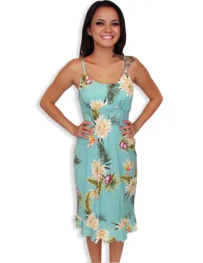 Hawaiian Midi Slip Dress Island Ceres Green