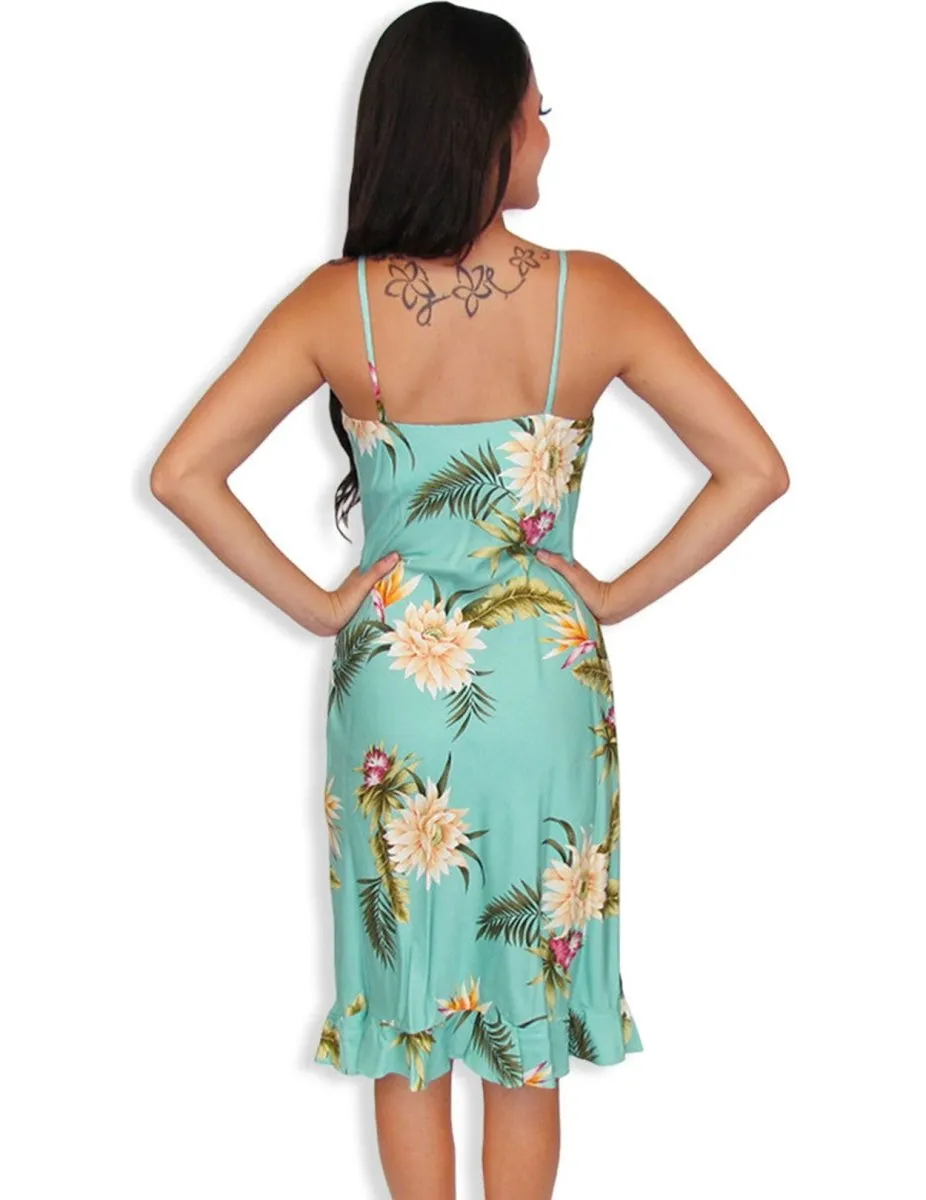 Hawaiian Midi Slip Dress Island Ceres Green