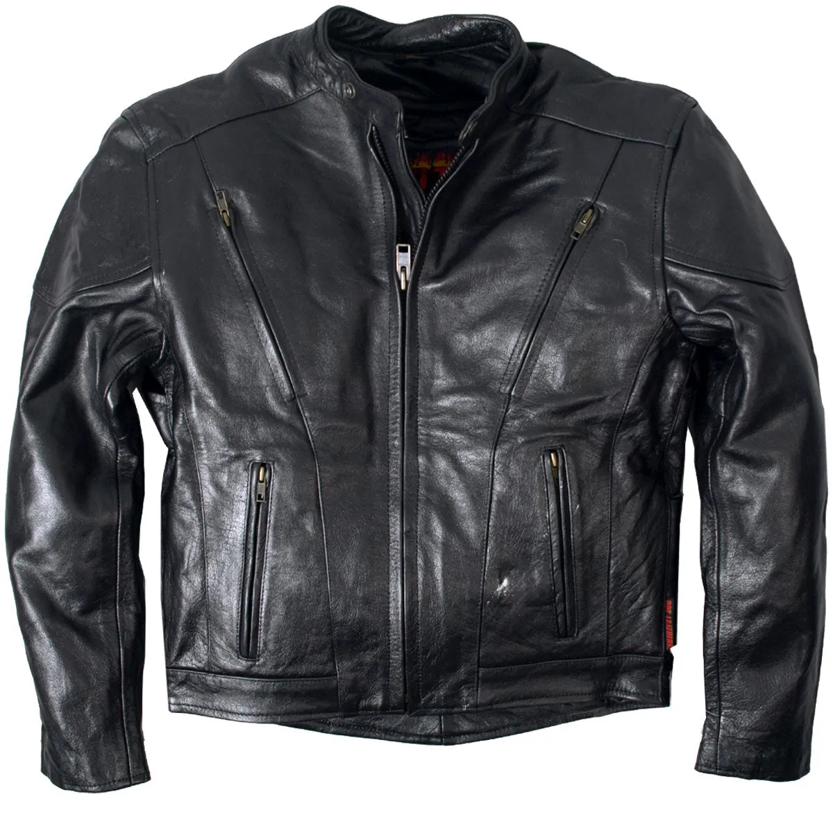 Hot Leathers JKM1010 Men's Motorcycle Vented Leather Biker Jacket