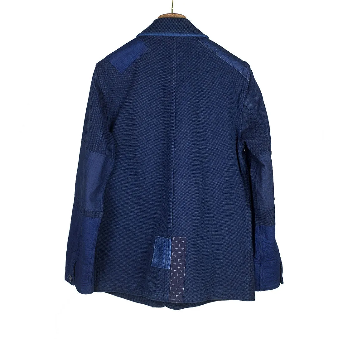 Indigo hand dyed "sashiko" and hand patched jacket