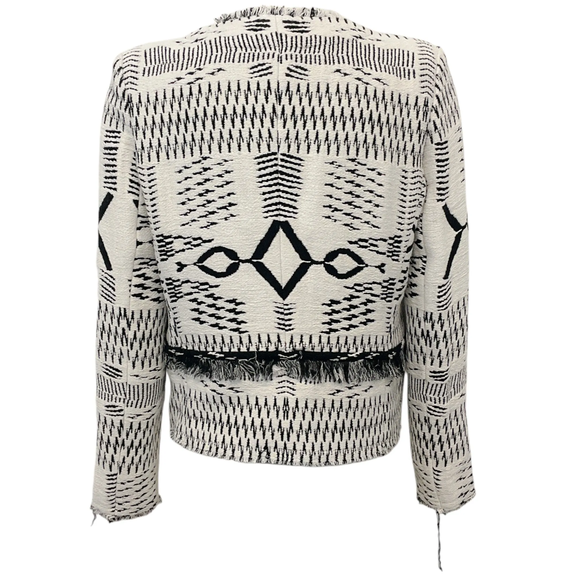 Iro Black / White Knit Print Open Front Kerr Jacket