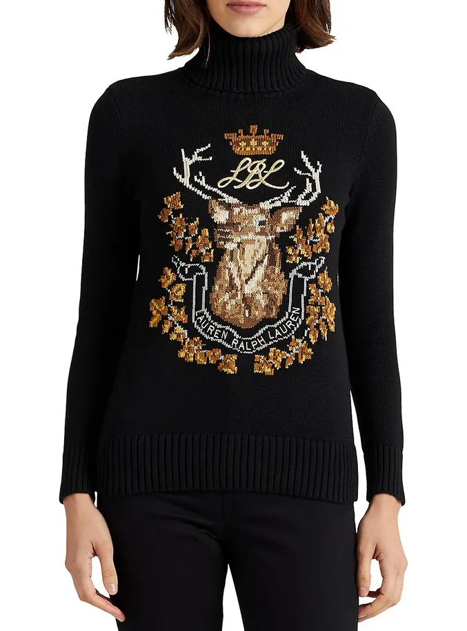 Lauren Ralph Lauren Intarsia-Knit Turtleneck Sweater