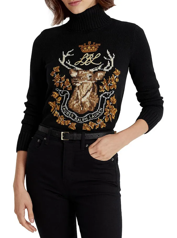 Lauren Ralph Lauren Intarsia-Knit Turtleneck Sweater