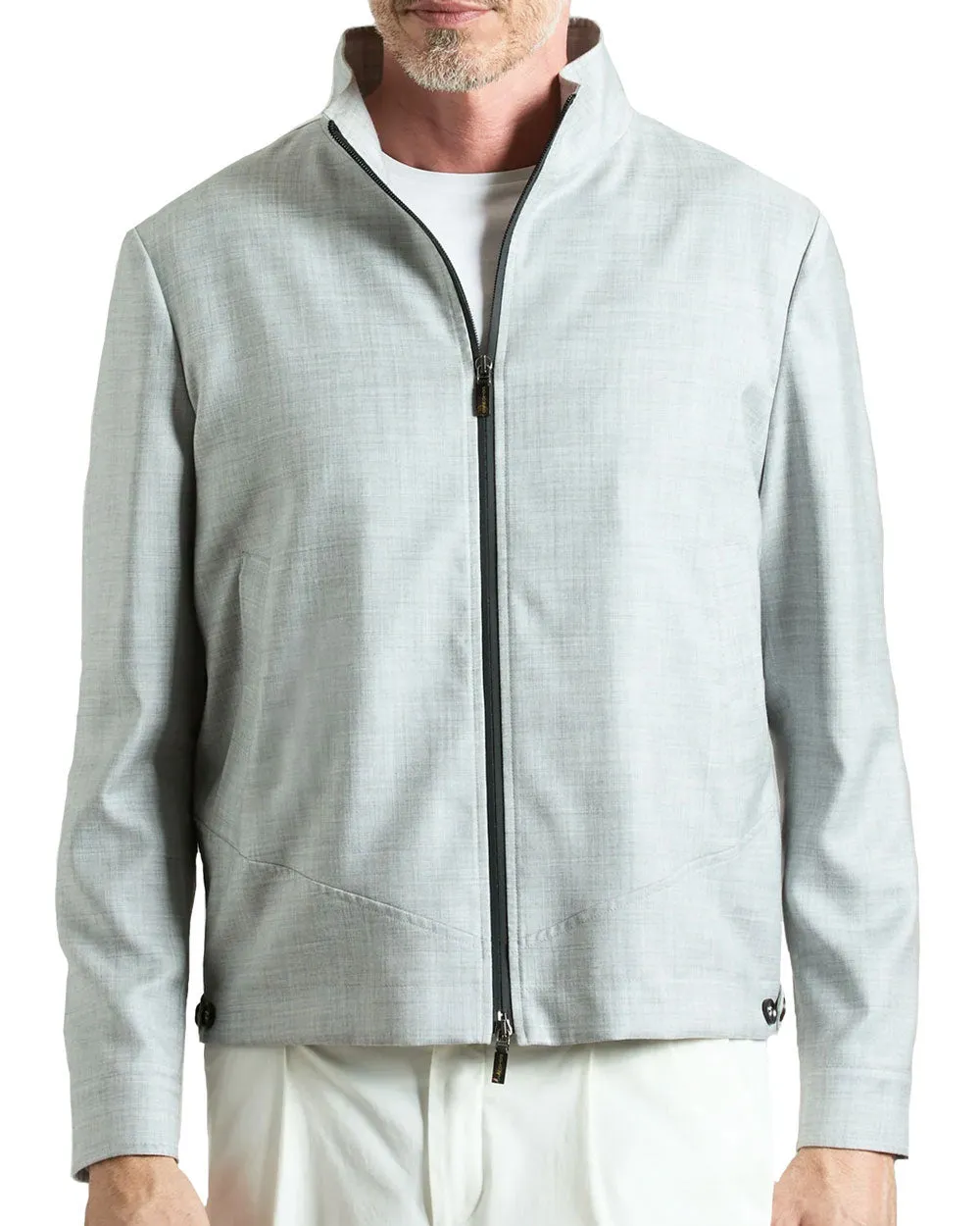 Light Grey Cashmere Bomber Jacket