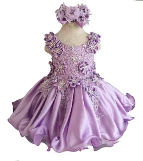 Little Girl/Baby Miss Glitz Baby Doll Purple Pageant Dress