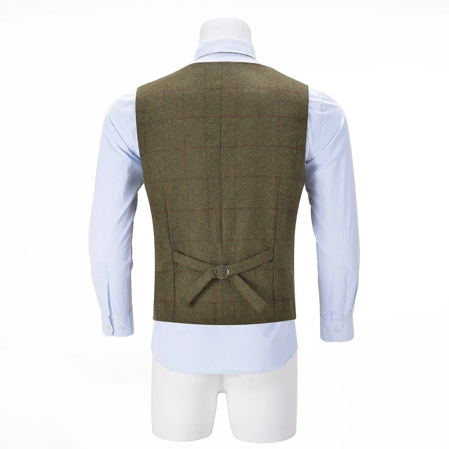 Men's Formal Notch Lapel Suit Vest Tweed Waistcoat