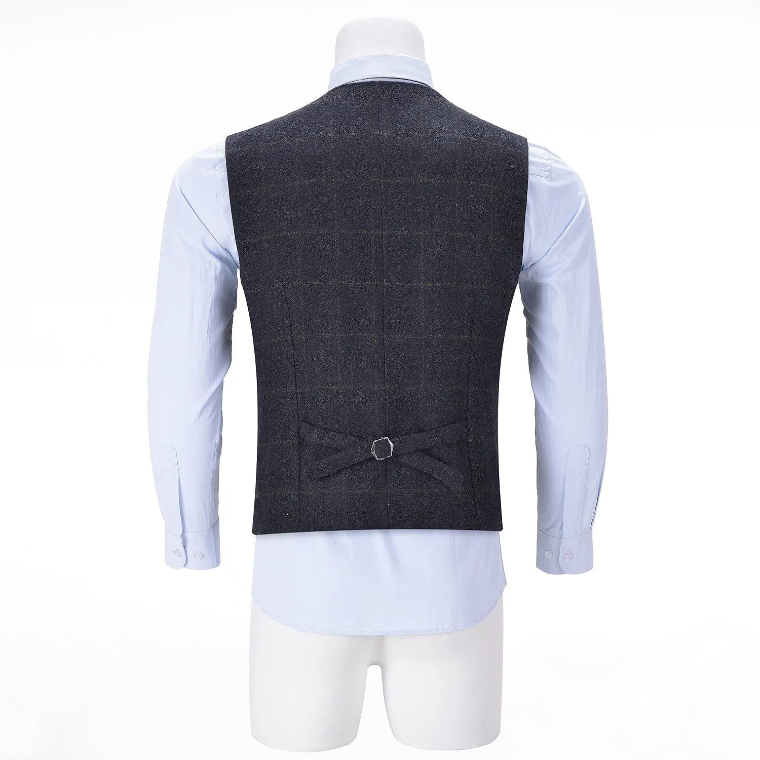 Men's Formal Notch Lapel Suit Vest Tweed Waistcoat