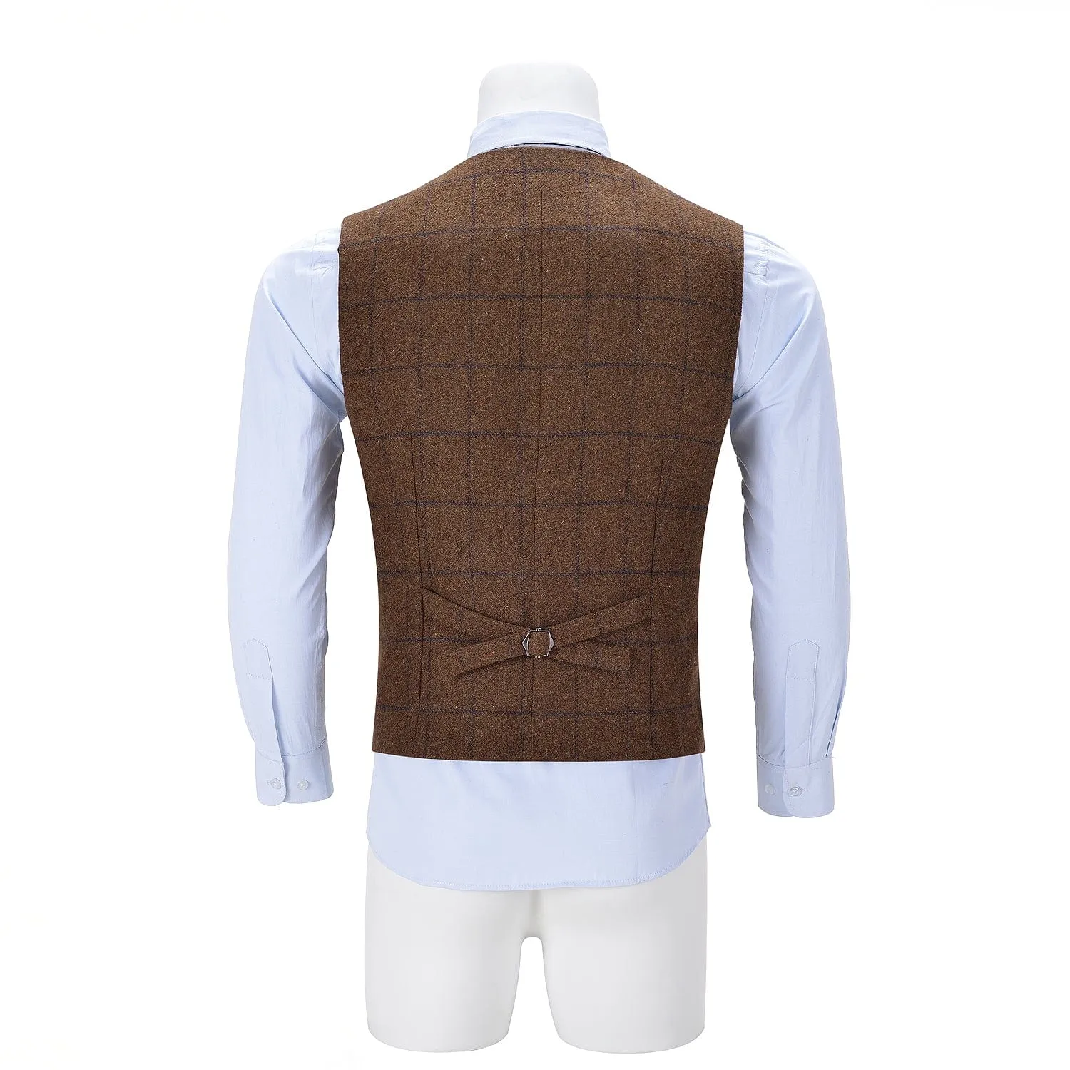 Men's Formal Notch Lapel Suit Vest Tweed Waistcoat