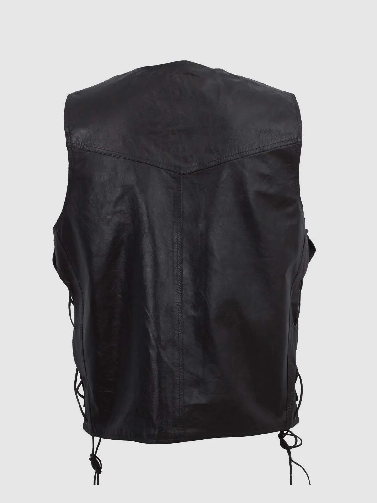 Men's Simple Black Leather Vest