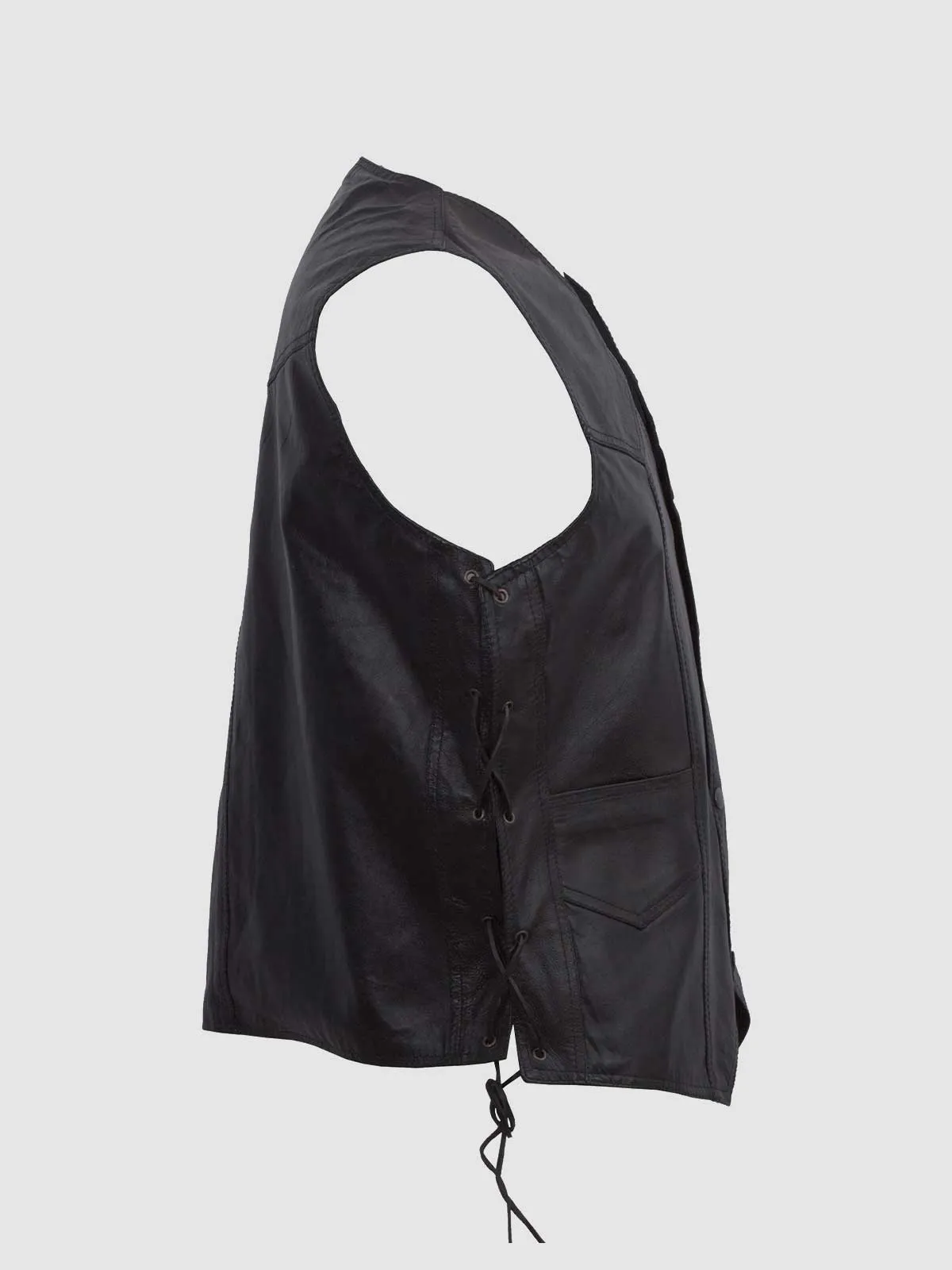 Men's Simple Black Leather Vest