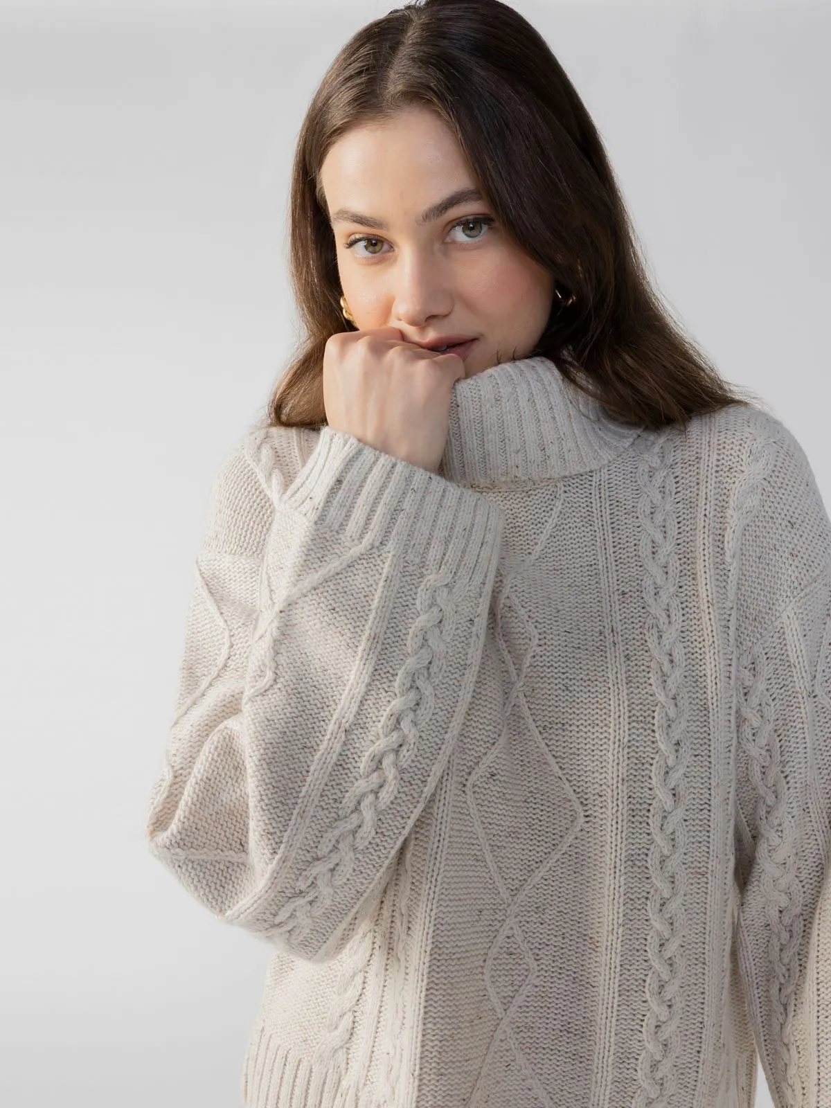 Mod Cable Sweater ~ Toasted Marshmallow