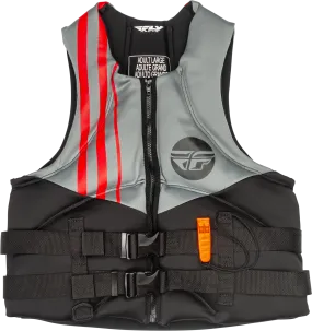 NEOPRENE FLOTATION VEST BLACK/GREY/RED LG